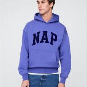 blue GAP “NAP” hoodie IN SEARCH OF